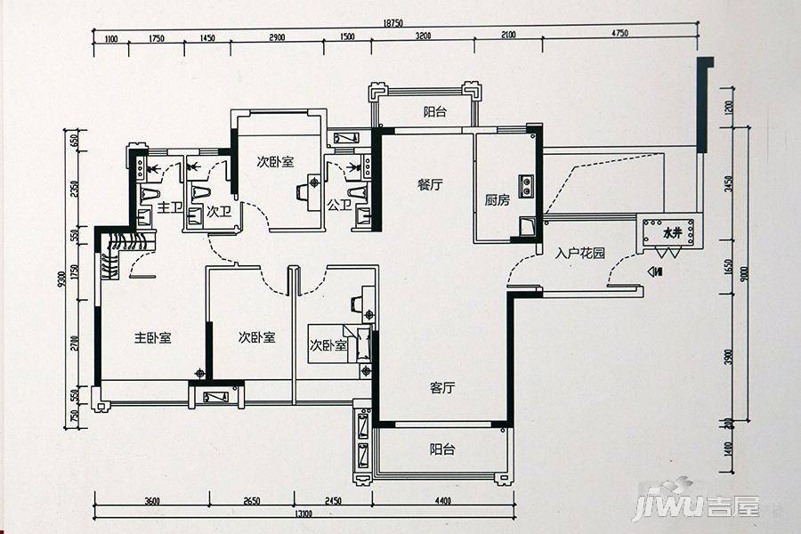 海伦春天4室2厅3卫141.3㎡户型图