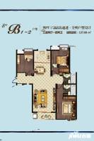 豪润公园天下3室2厅2卫137.7㎡户型图