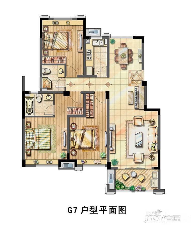 光明中央公园3室2厅2卫116㎡户型图