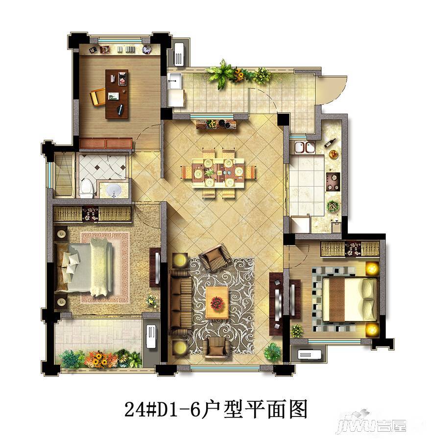 光明中央公园3室2厅2卫110㎡户型图