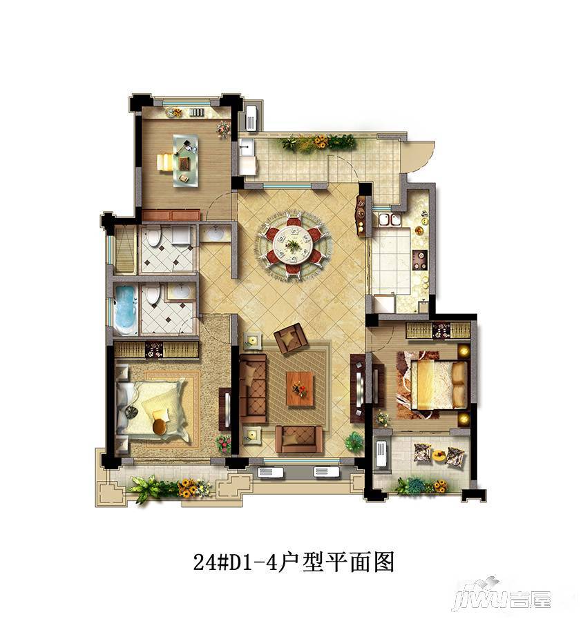 光明中央公园3室2厅2卫116㎡户型图