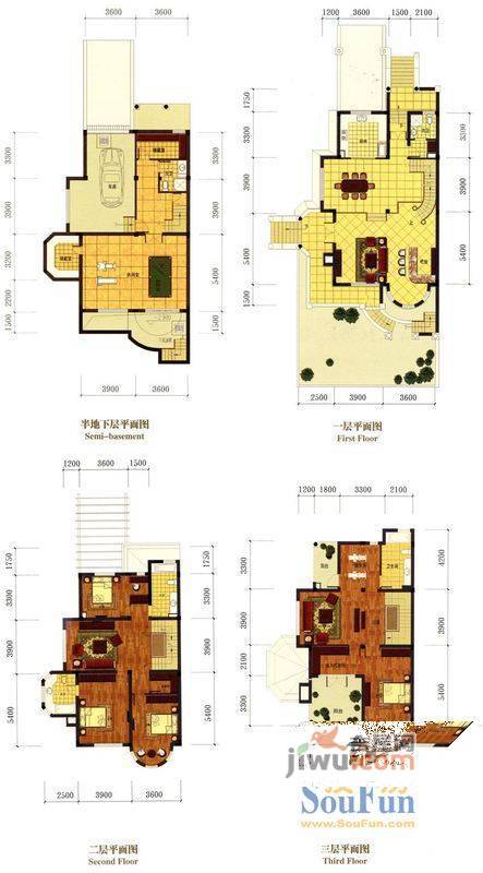 罗马风情城别墅5室3厅5卫328㎡户型图