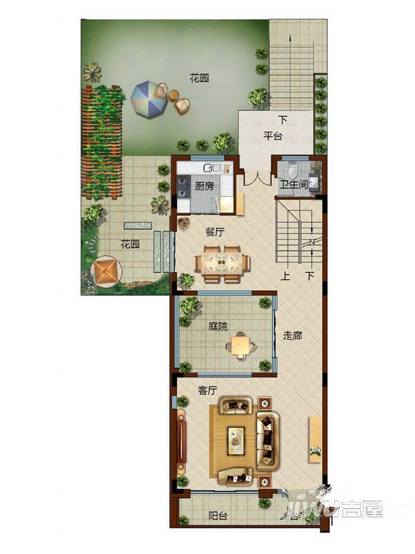 越秀星汇金沙二期别墅4室3厅4卫240㎡户型图