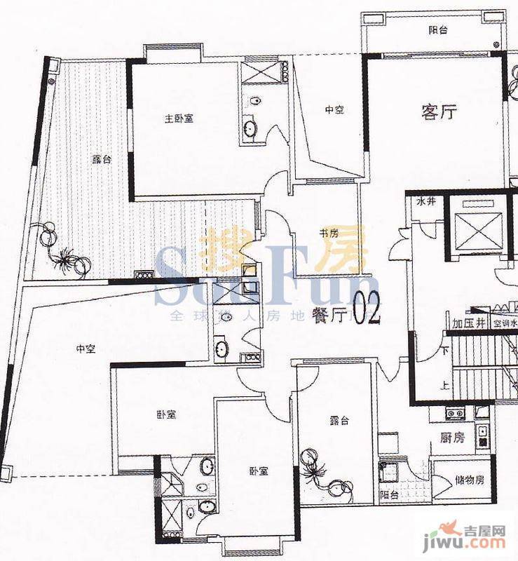 山水庭苑4室2厅2卫179.7㎡户型图