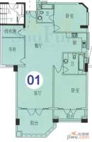 山水庭苑3室2厅1卫120㎡户型图