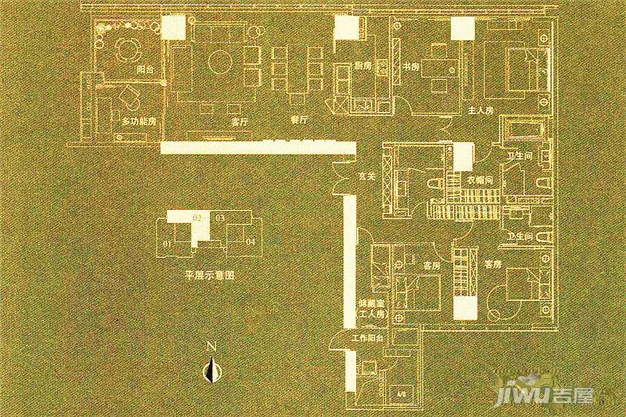 万科峯汇5室2厅2卫260㎡户型图