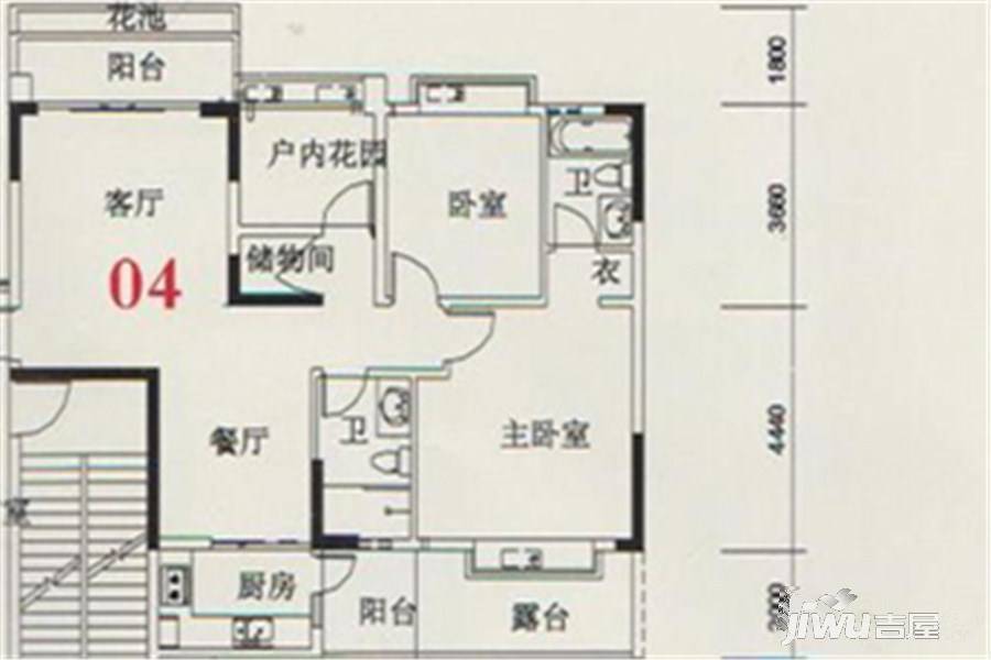 桃源盛世名苑3室2厅1卫109.3㎡户型图