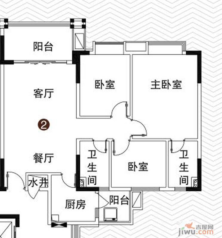 逸涛湾3室2厅2卫97㎡户型图