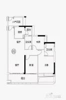 越秀滨海悦城3室2厅2卫116㎡户型图