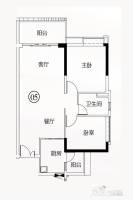 越秀滨海悦城2室2厅1卫90㎡户型图