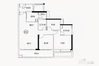 越秀滨海悦城3室2厅2卫118㎡户型图
