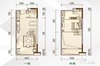 敏捷科创中心1室2厅2卫55㎡户型图