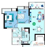 广州新塘新世界花园2室2厅1卫84.2㎡户型图