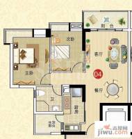 广州新塘新世界花园2室2厅1卫84.4㎡户型图