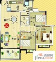 广州新塘新世界花园3室2厅1卫91.4㎡户型图