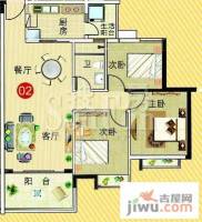 广州新塘新世界花园3室2厅1卫90.3㎡户型图
