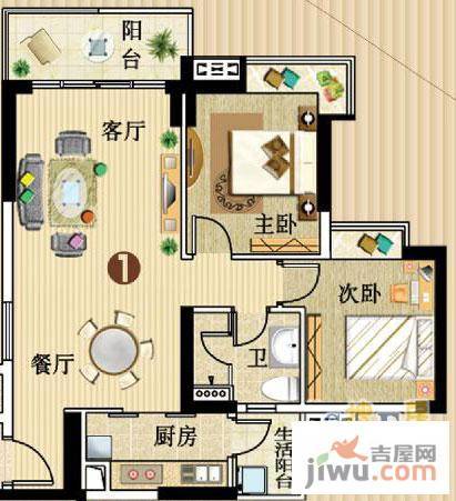 广州新塘新世界花园2室2厅0卫78.4㎡户型图