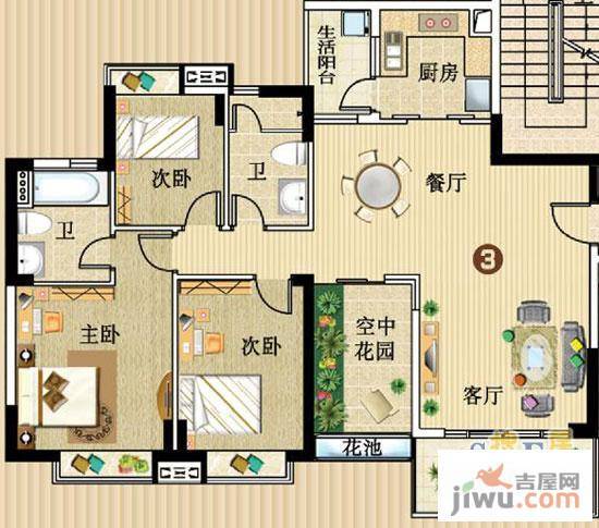 广州新塘新世界花园3室2厅0卫124.5㎡户型图