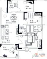 金海岸花园观海2室2厅2卫103.8㎡户型图