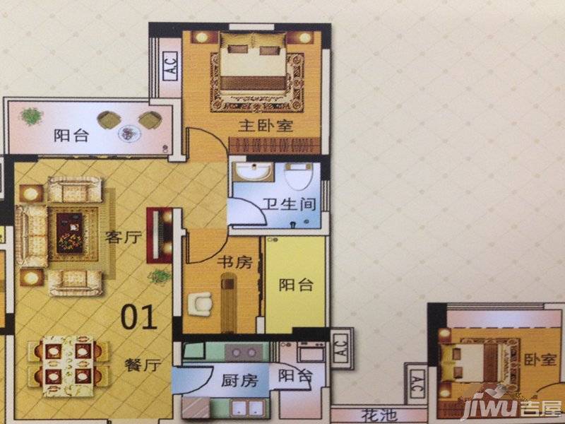 金马香颂居2室2厅1卫76.6㎡户型图