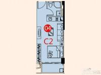 大壮国际广场(商用)1室1厅1卫37.6㎡户型图