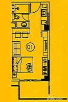新光百德广场1室1厅1卫43㎡户型图