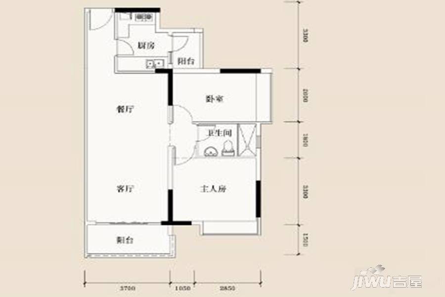 远东御江豪庭2室2厅1卫91㎡户型图