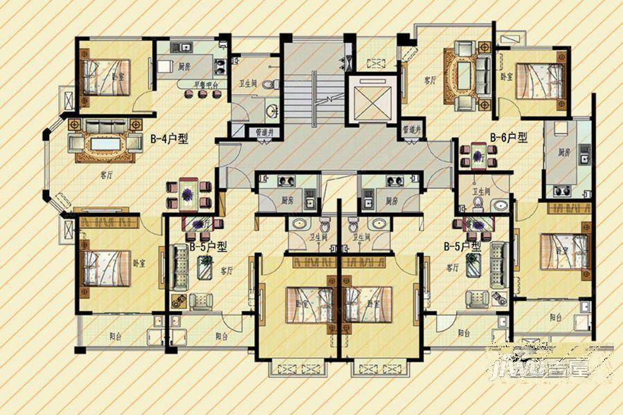 颐和天珑5室6厅4卫218.1㎡户型图