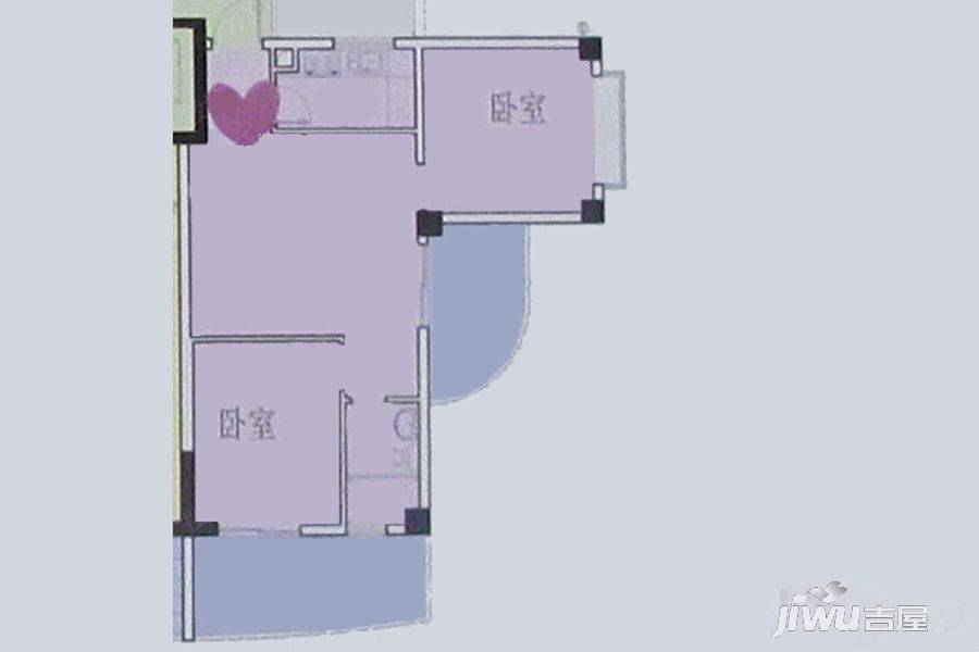 花城悦翠园2室1厅1卫72.8㎡户型图