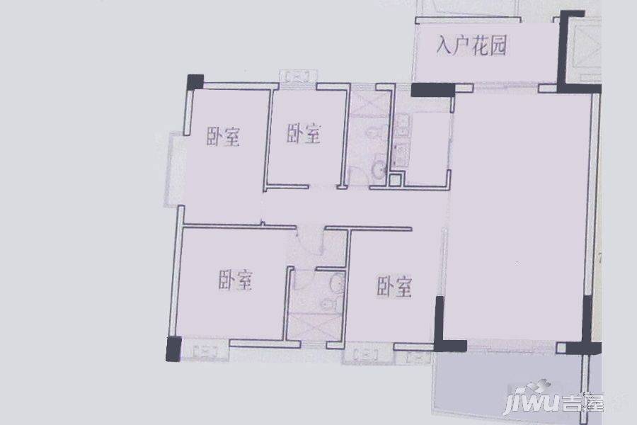 花城悦翠园4室2厅2卫121㎡户型图