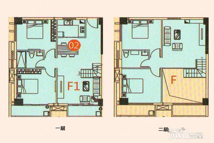 大壮国际广场(商用)4室2厅2卫98㎡户型图