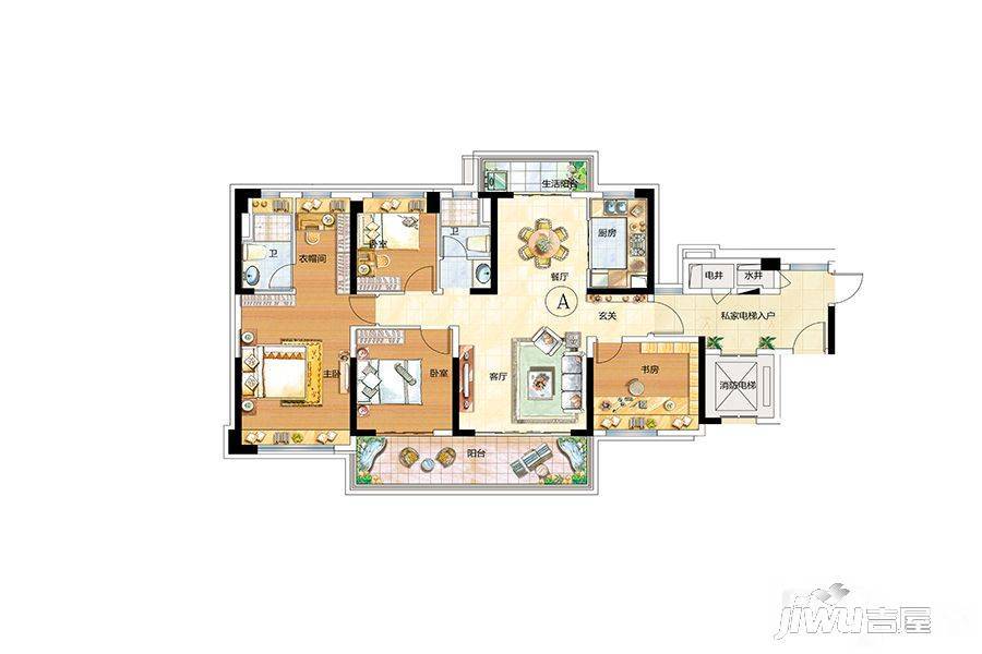 碧桂园琥珀湾4室2厅2卫142㎡户型图