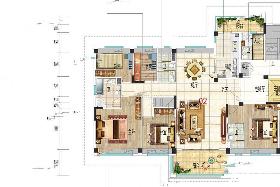 碧桂园云麓半山6室2厅3卫219㎡户型图