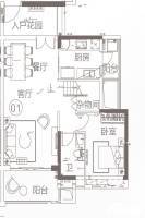 越秀滨海新城4室2厅3卫111㎡户型图