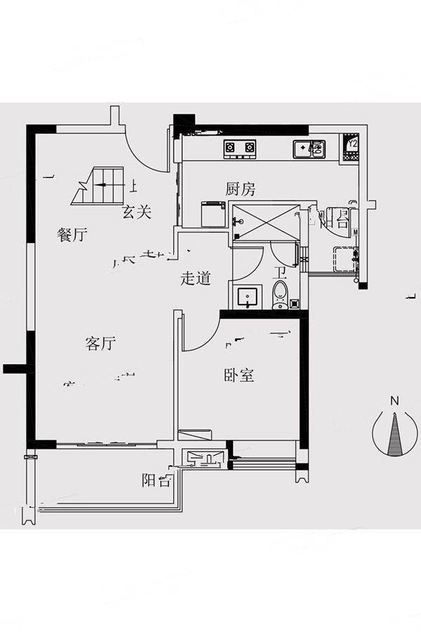 保利紫云3室2厅2卫102㎡户型图