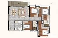 华筑翡翠湾4室2厅2卫132.4㎡户型图