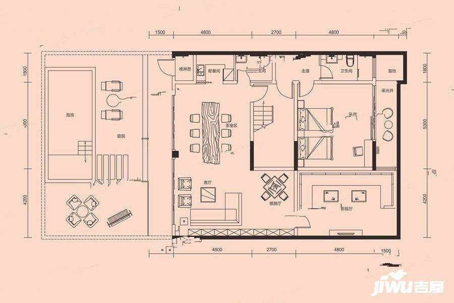 三英钓云台5室2厅6卫392㎡户型图