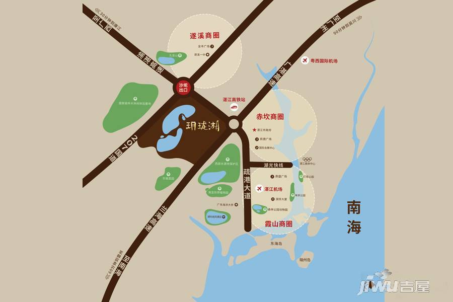 华邦玥珑湖位置交通图