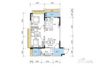 金豪城市嘉苑2室2厅1卫76㎡户型图