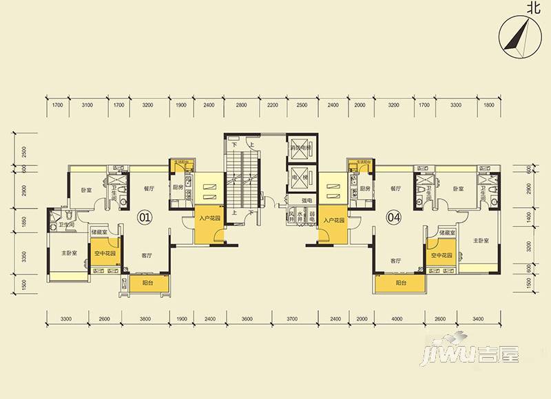 新澳城市花园3室2厅2卫118㎡户型图