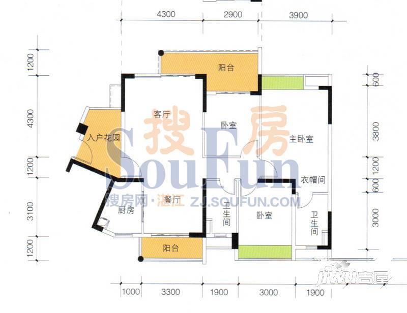 明景江南世家3室2厅2卫125㎡户型图