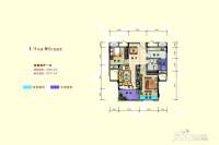 畔山华庭2室2厅1卫86.6㎡户型图