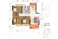 荣业德信花园3室2厅1卫116㎡户型图