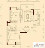 花样年康城四季御峰2室2厅1卫77㎡户型图