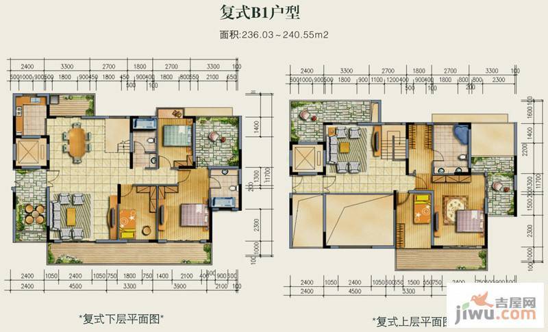 华基江山局外5室3厅3卫236㎡户型图