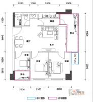 鹏达御西湖3室2厅1卫85㎡户型图