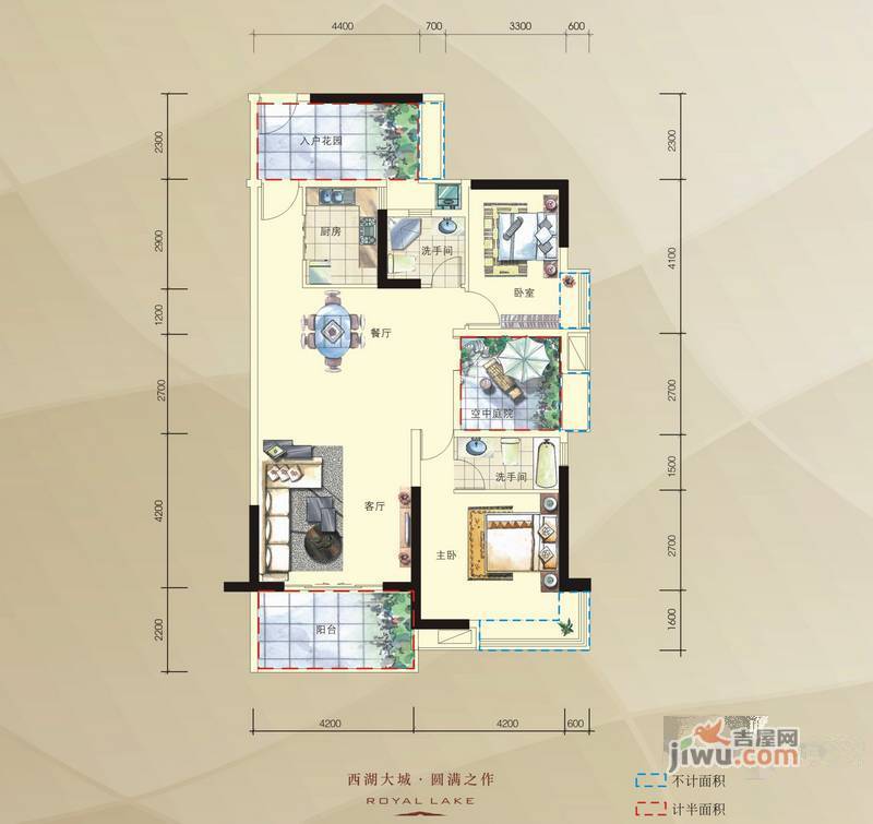 鹏达御西湖4室2厅2卫116㎡户型图