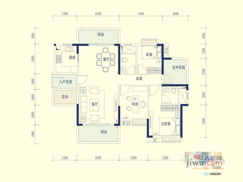 保利山水城3室2厅2卫125㎡户型图