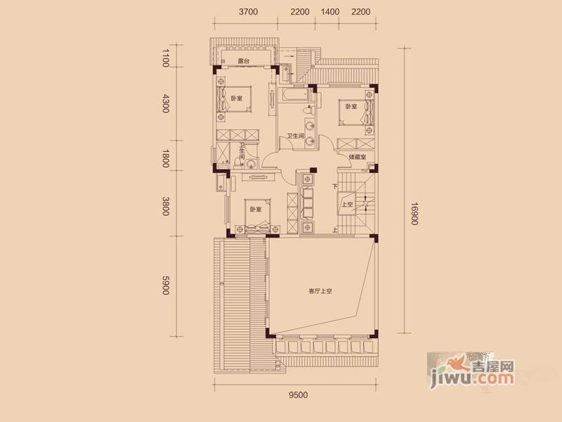 惠东国际新城6室2厅5卫334㎡户型图