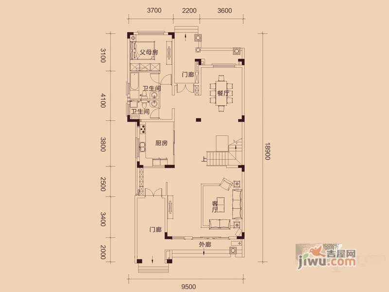 惠东国际新城6室2厅5卫334㎡户型图